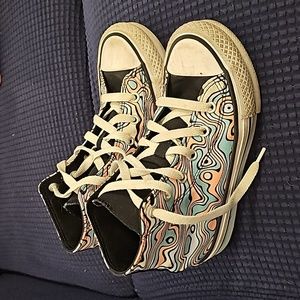 Chuck Taylor converse lift platform high top color swirl   size 1
